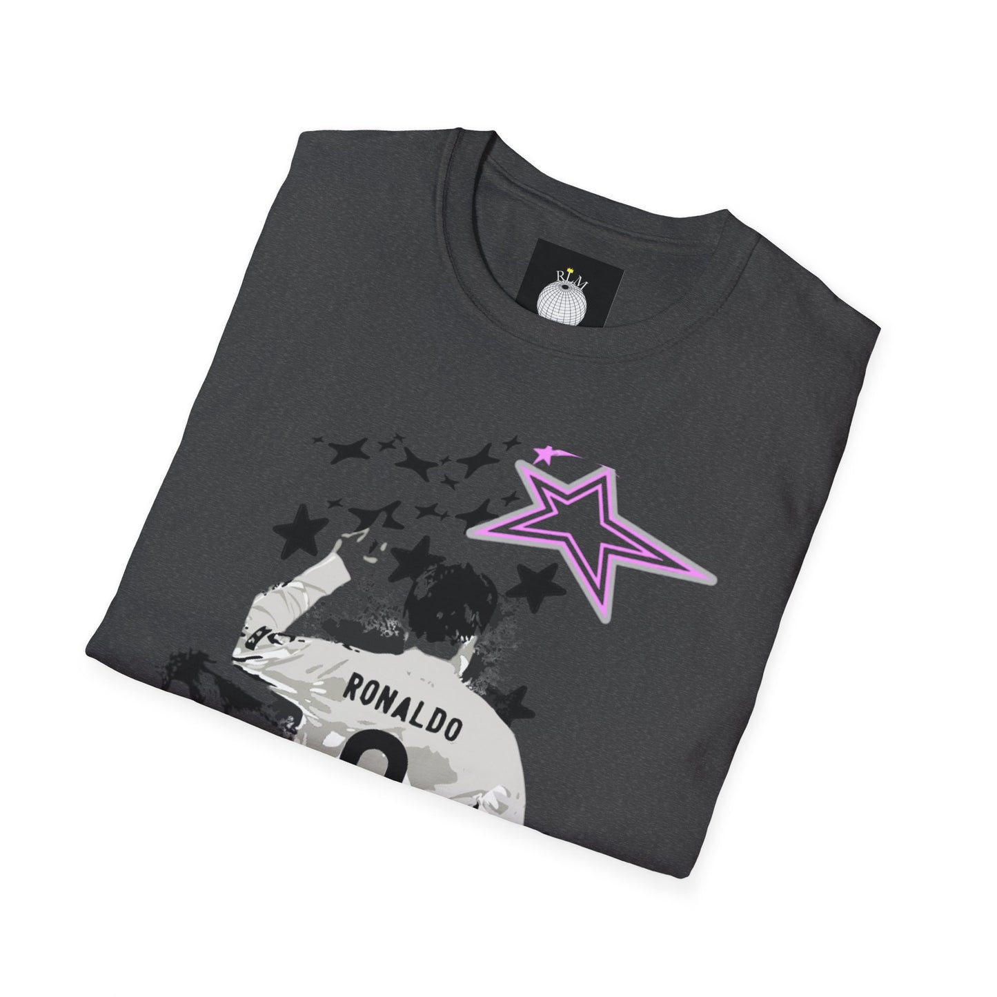 Unisex Softstyle T-Shirt - Ronaldo 'The GOAT' Graphic Tee with Star Design